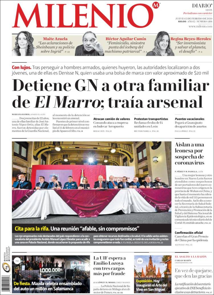 Portada de Milenio de León (Mexico)