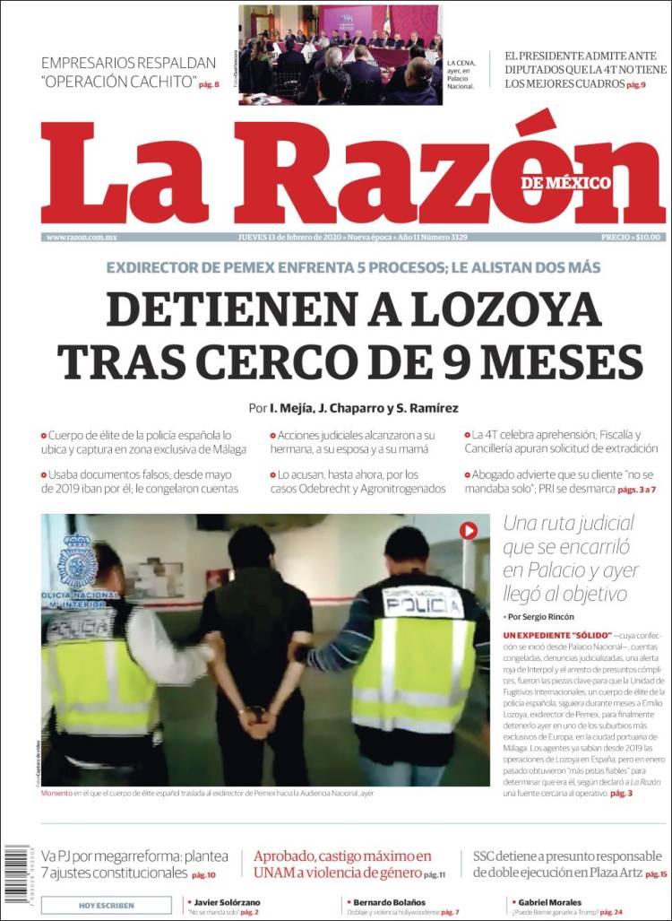 Portada de La Razón (Mexico)