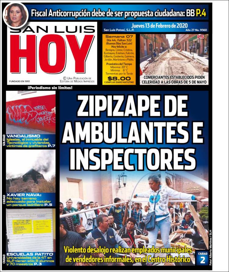 Portada de San Luis Hoy (Mexico)