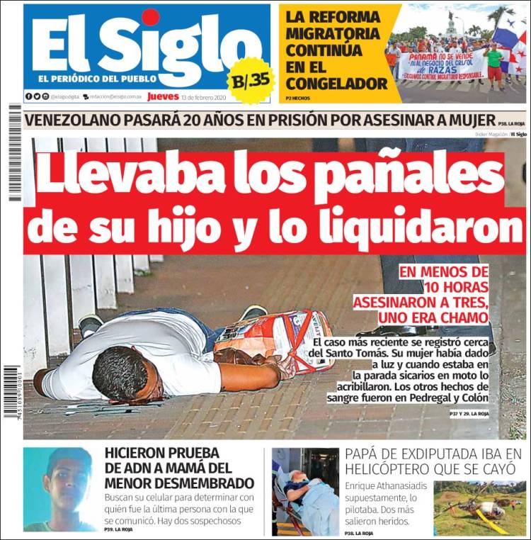 Portada de El Siglo (Panam&aacute;)