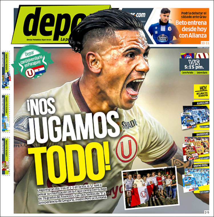 Portada de Depor (Perú)