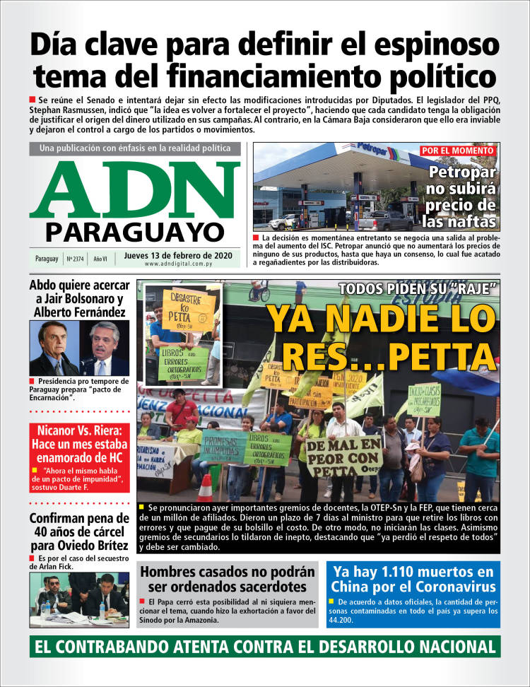 Portada de ADN Paraguayo (Paraguay)