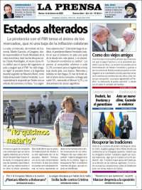 Portada de La Prensa (Argentina)