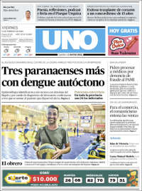 Portada de Diario Uno de Entre Ríos (Argentina)