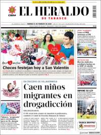 Portada de El Heraldo de Tabasco (México)