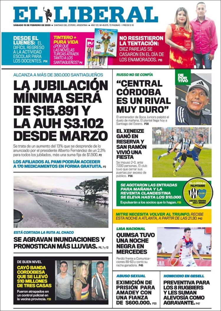 Portada de Diario El Liberal (Argentina)