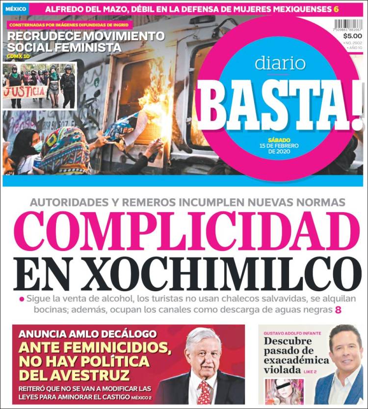 Portada de Diario Basta (México)