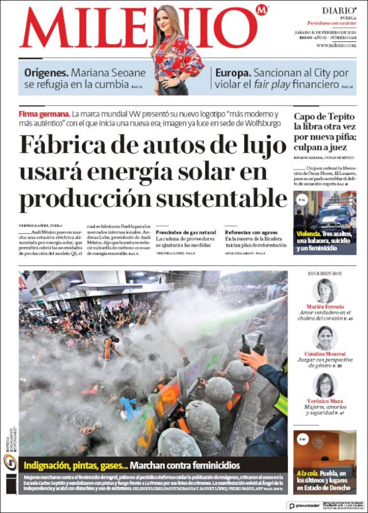 Portada de Milenio de Puebla (México)