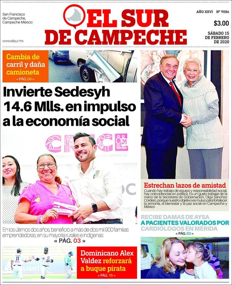 Portada de El Sur de Campeche (México)