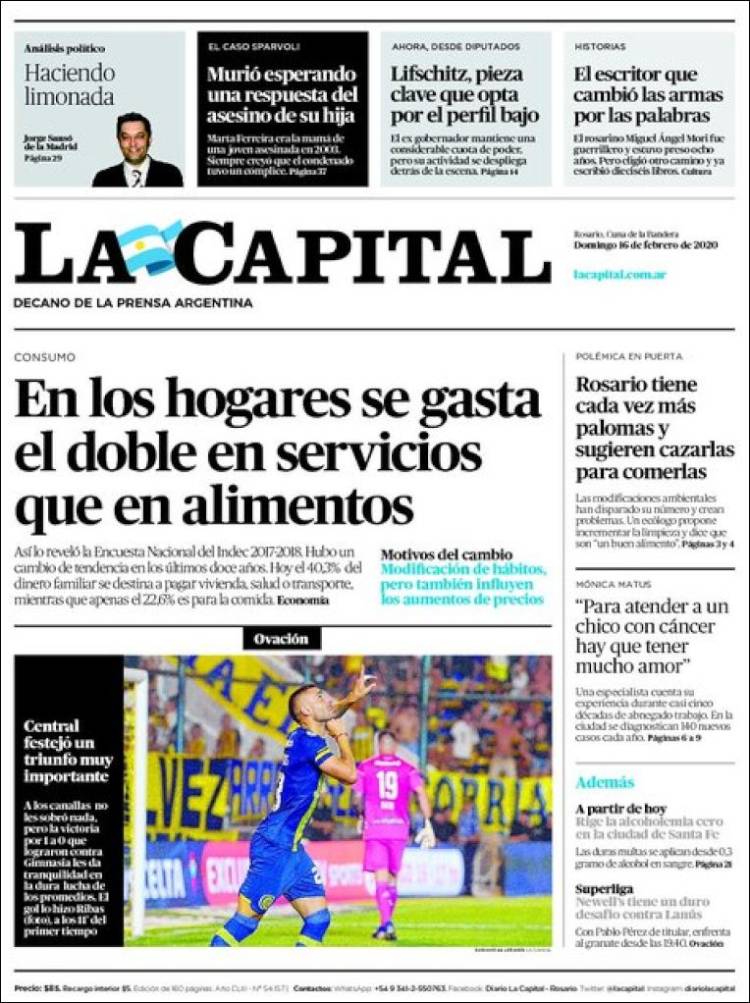 Portada de La Capital - Rosario (Argentina)