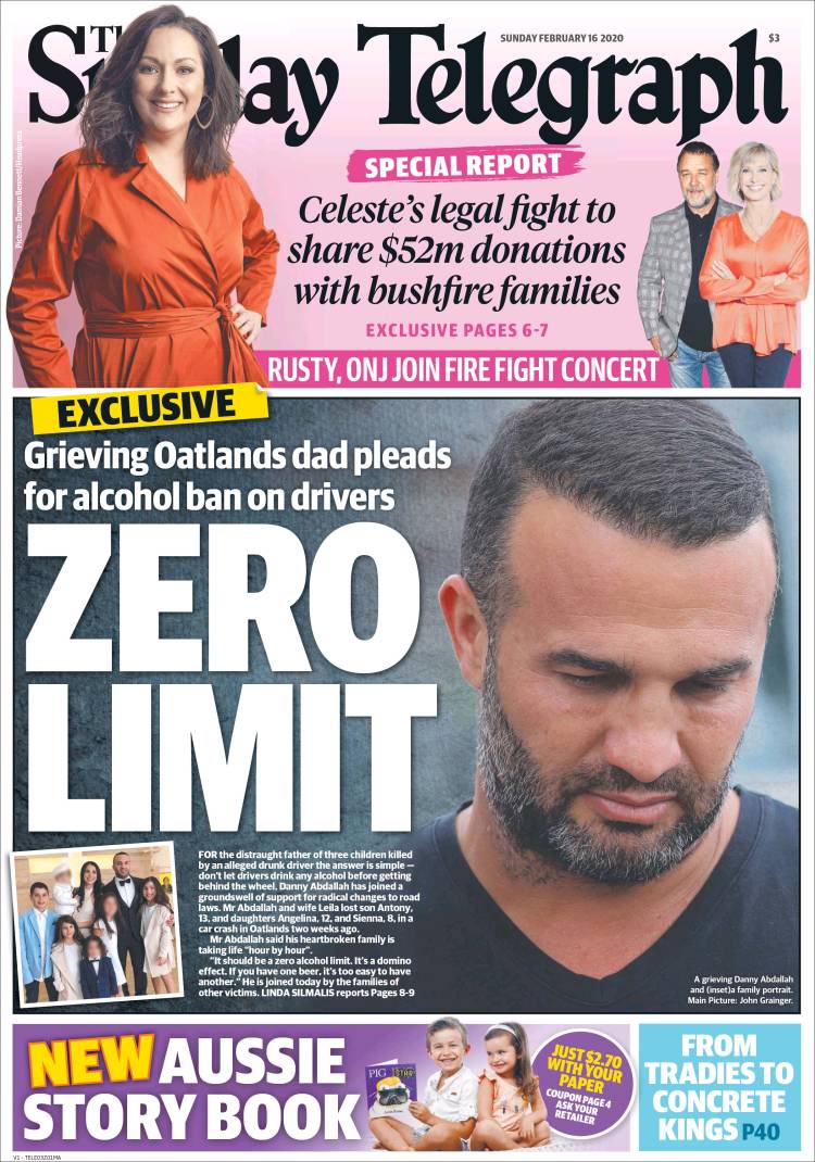 Portada de The Daily Telegraph (Australia)