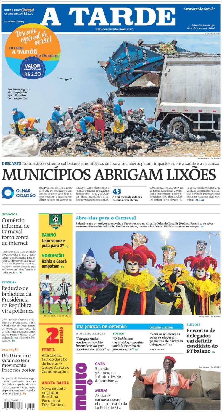 Portada de Diário A Tarde (Brasil)