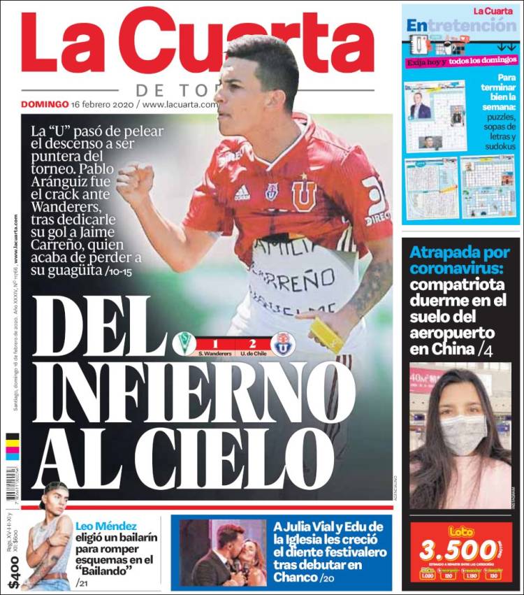 Portada de La Cuarta (Chile)