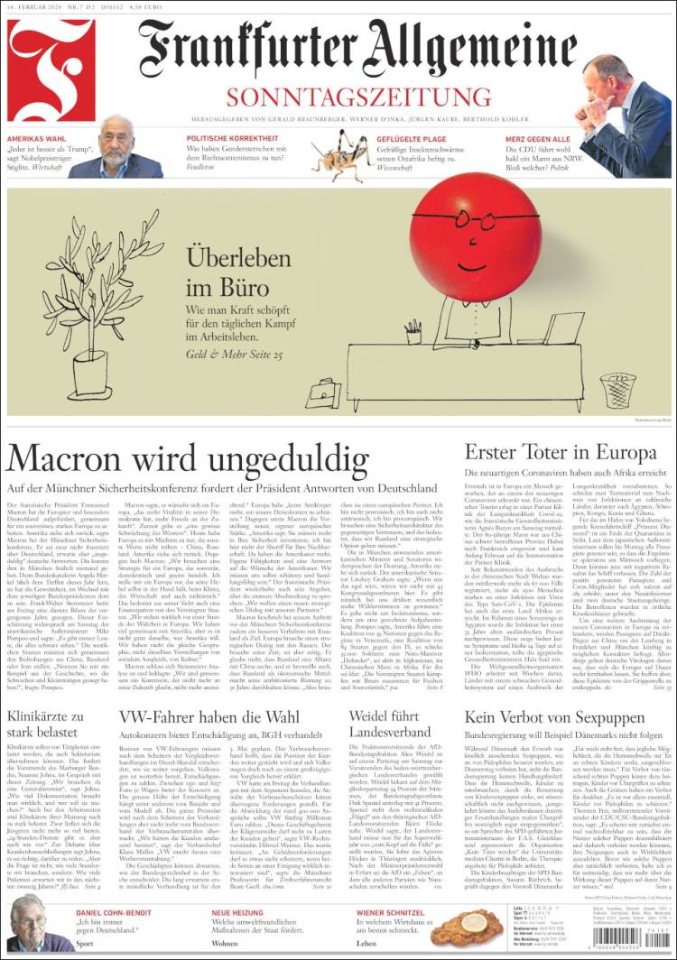 Portada de Frankfurter Allgemeine (Alemania)