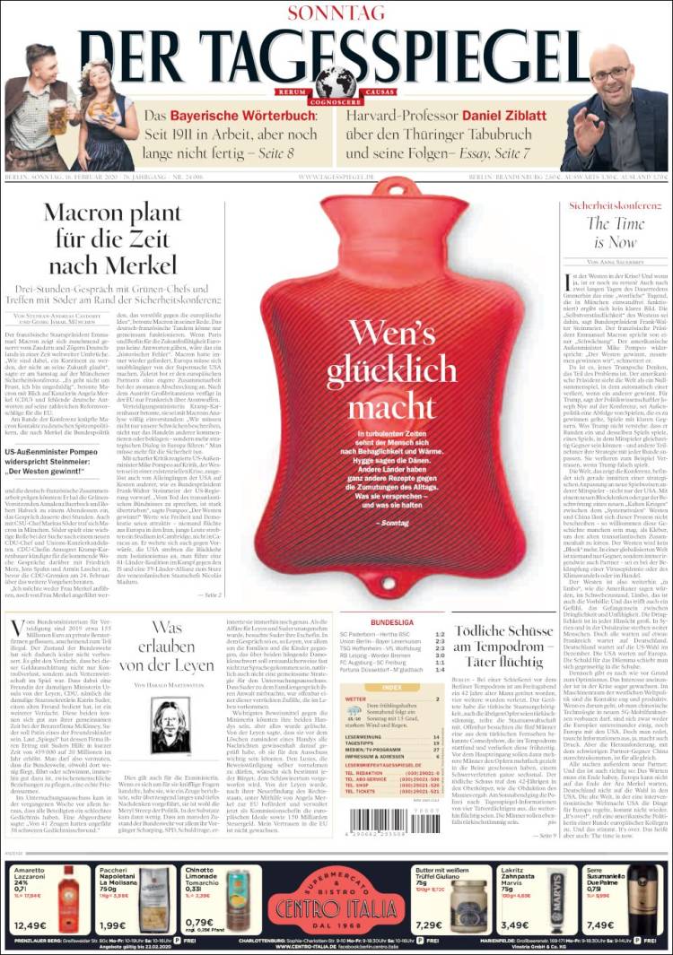 Portada de Der Tagesspiegel (Alemania)