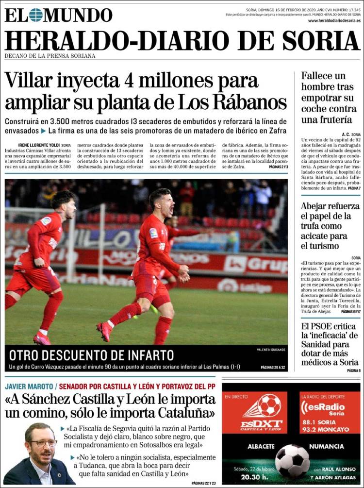 Portada de Diario de Soria (España)