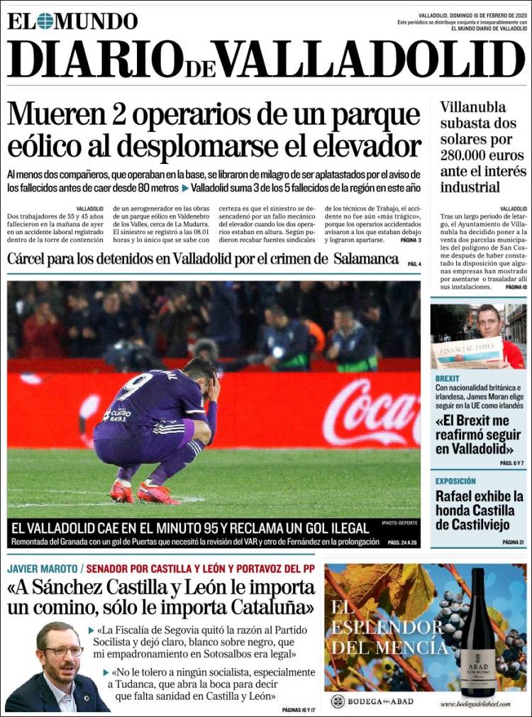 Portada de Diario de Valladolid (España)