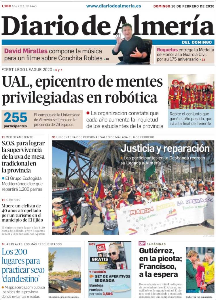 Portada de Diario de Almería (España)