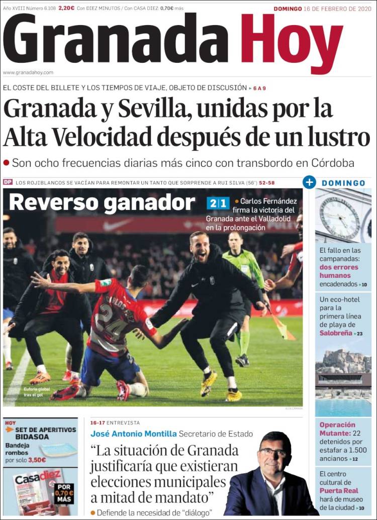 Portada de Granada Hoy (España)