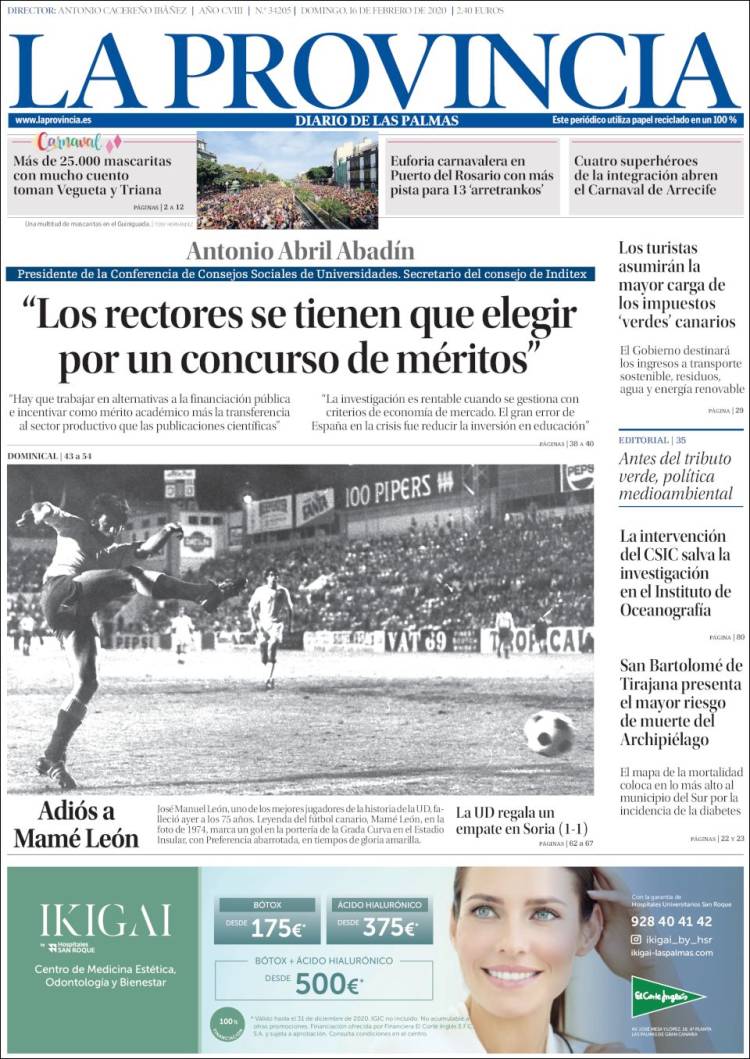 Portada de La Provincia (España)