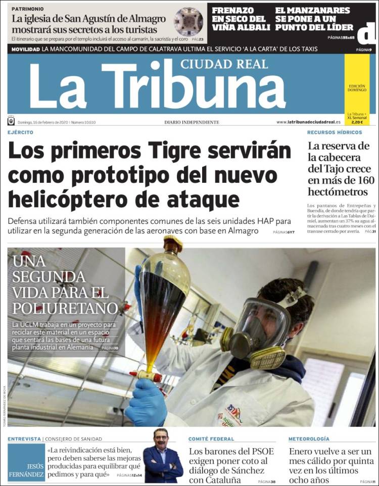 Portada de La Tribuna de Ciudad Real (España)