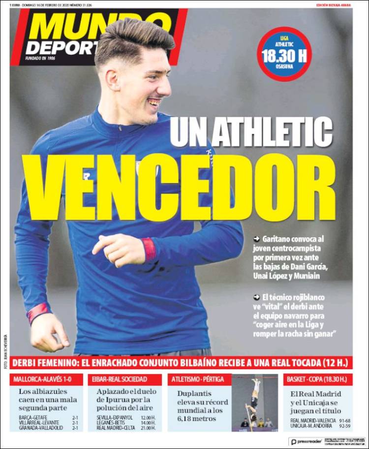 Portada de Mundo Deportivo Bizkaia (España)