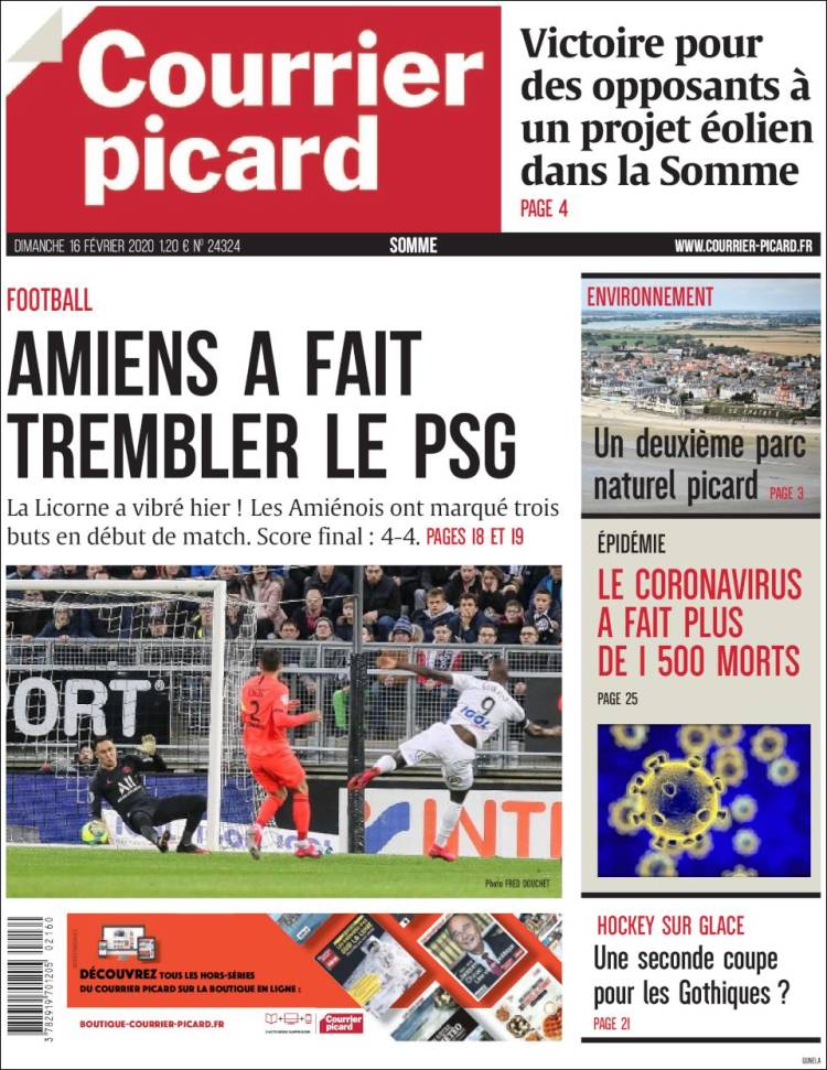 Portada de Courrier Picard (Francia)