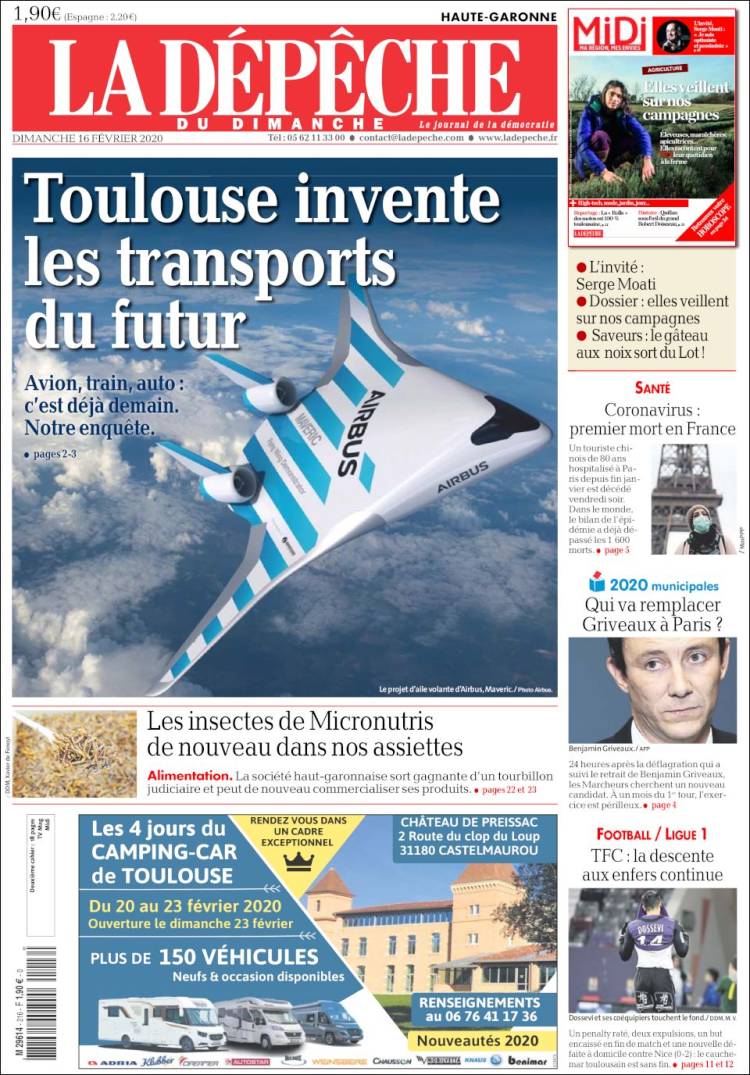 Portada de La Dépêche du Midi (Francia)