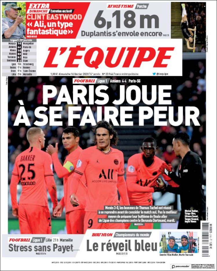 Portada de L'Equipe (Francia)