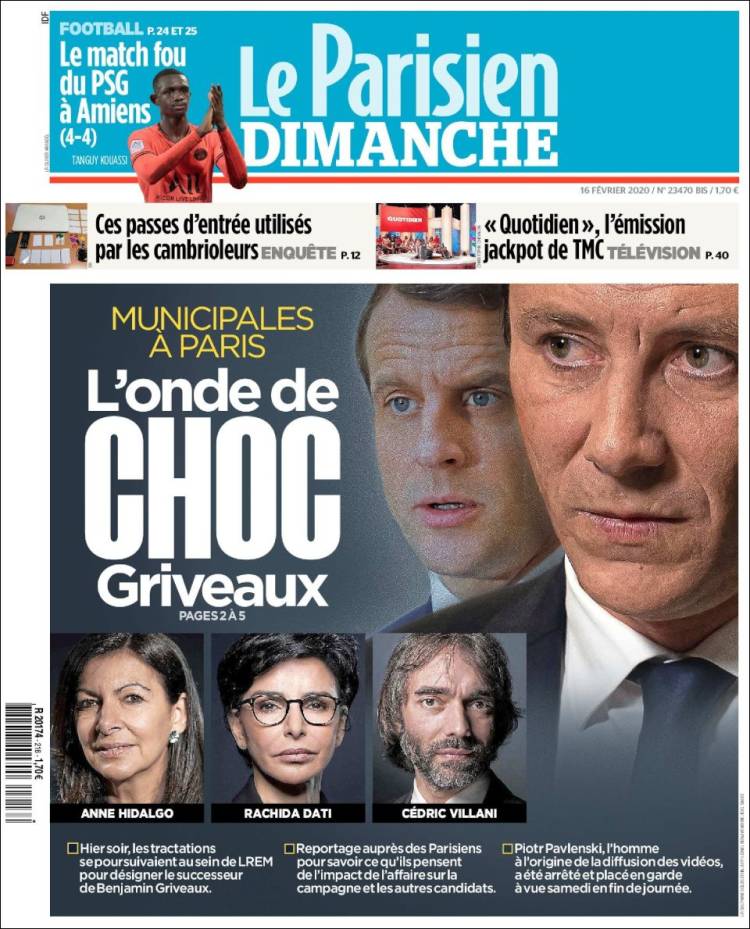 Portada de Le Parisien (Francia)