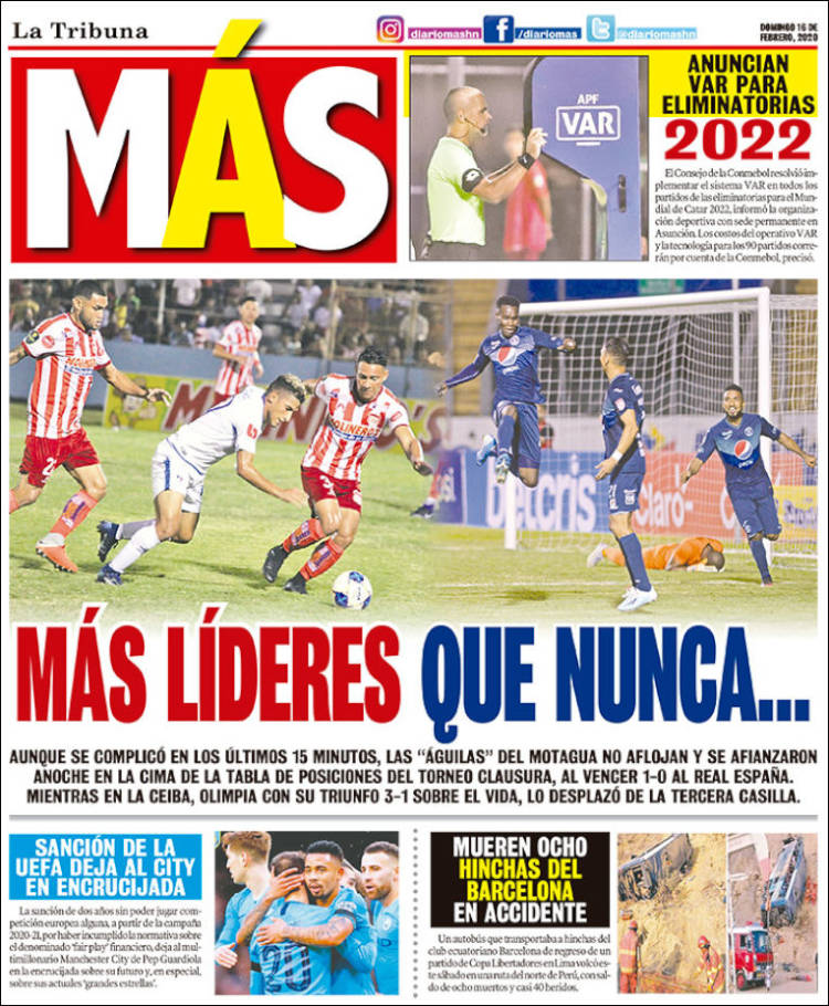 Portada de Diario Más (Honduras)