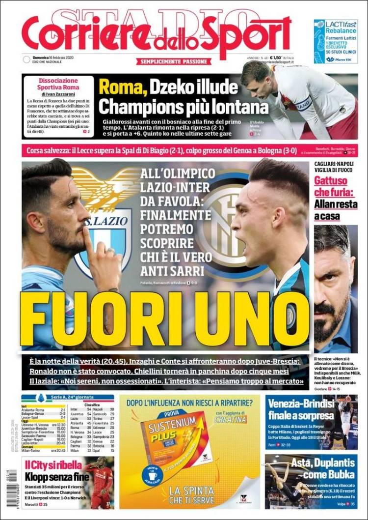Portada de Corriere dello Sport (Italia)