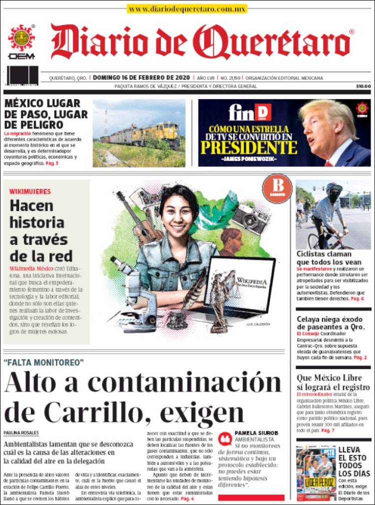 Portada de Diario de Querétaro (México)