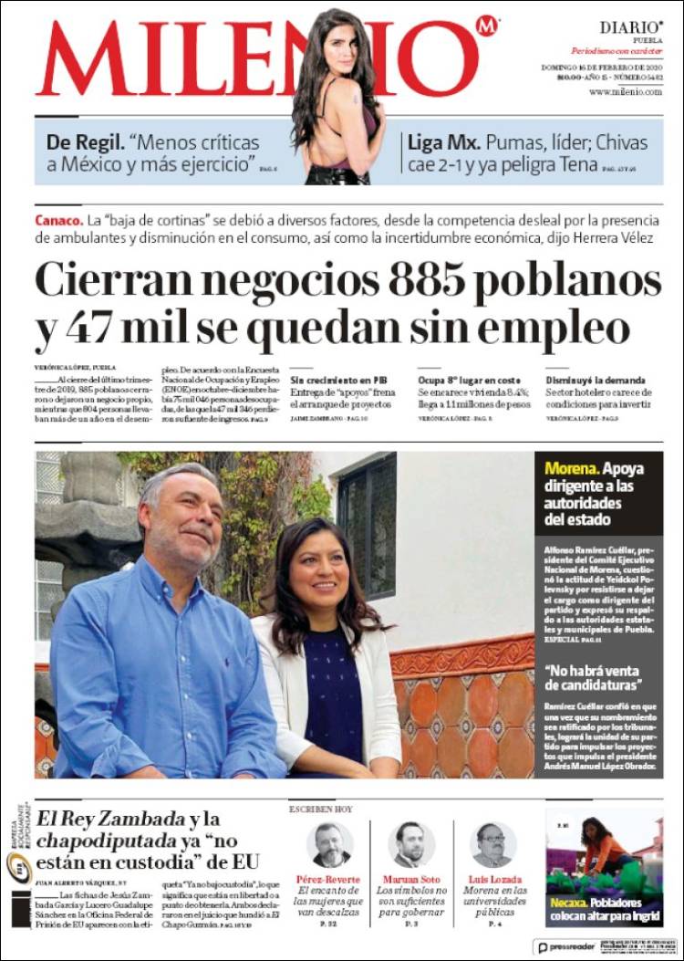 Portada de Milenio de Puebla (México)