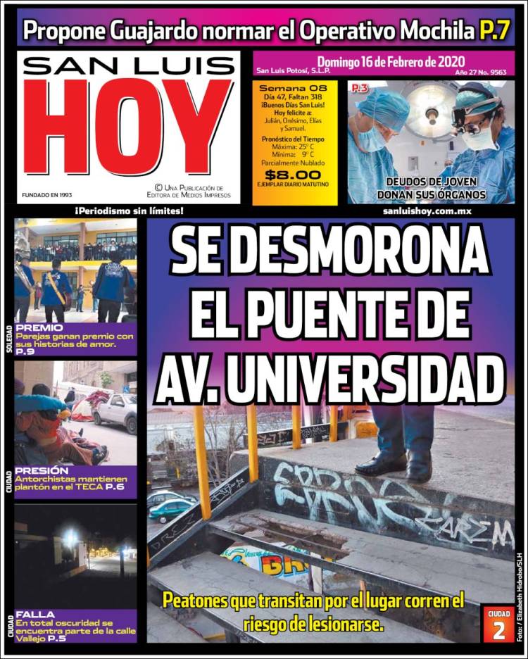 Portada de San Luis Hoy (México)