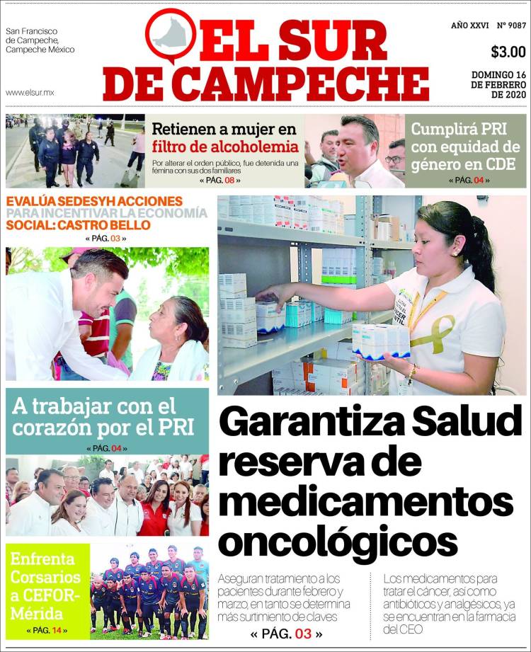 Portada de El Sur de Campeche (México)