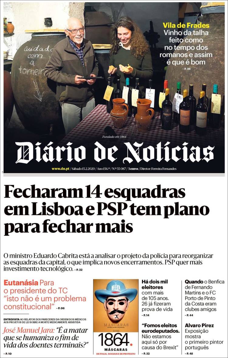 Portada de Diário de Noticias (Portugal)