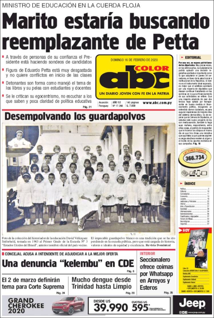 Portada de ABC Color (Paraguay)