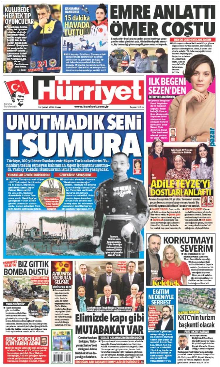Portada de Hürriyet (Turqu&iacute;a)