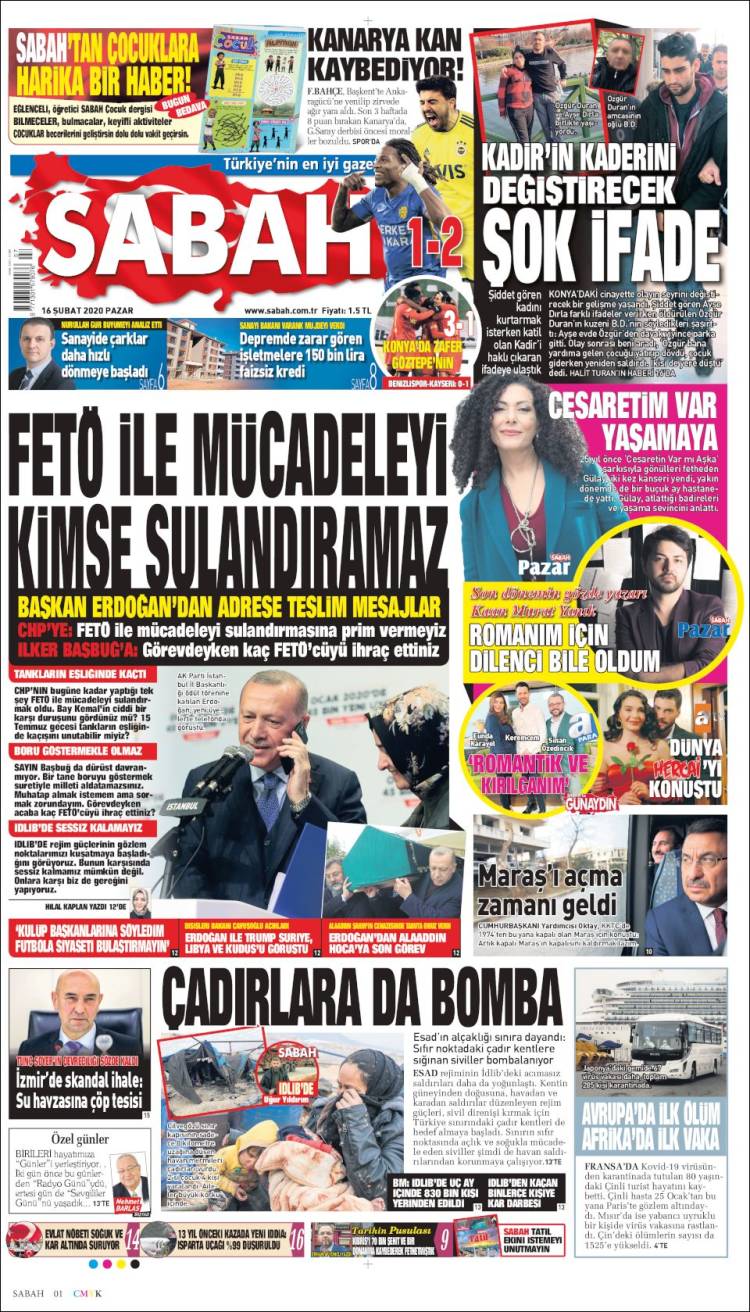 Portada de Sabah (Turqu&iacute;a)