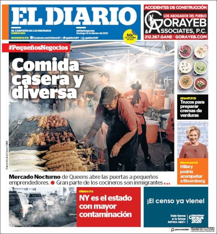 Portada de El Diario NY (USA)