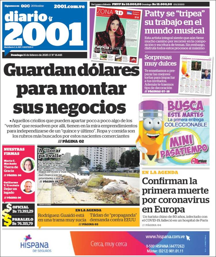 Portada de 2001 - Dosmiluno (Venezuela)