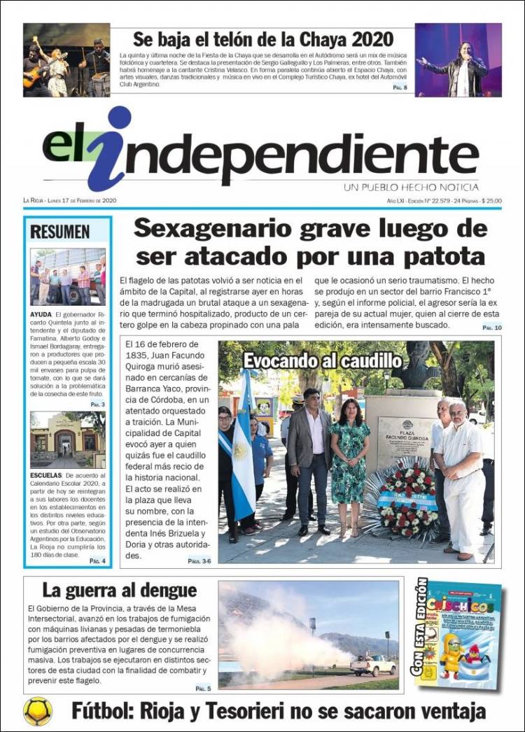 Portada de El Independiente (Argentina)