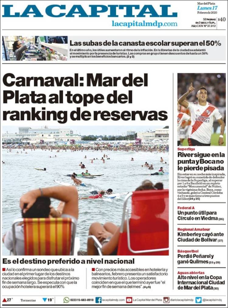 Portada de Diario La Capital - Mar del Plata (Argentina)