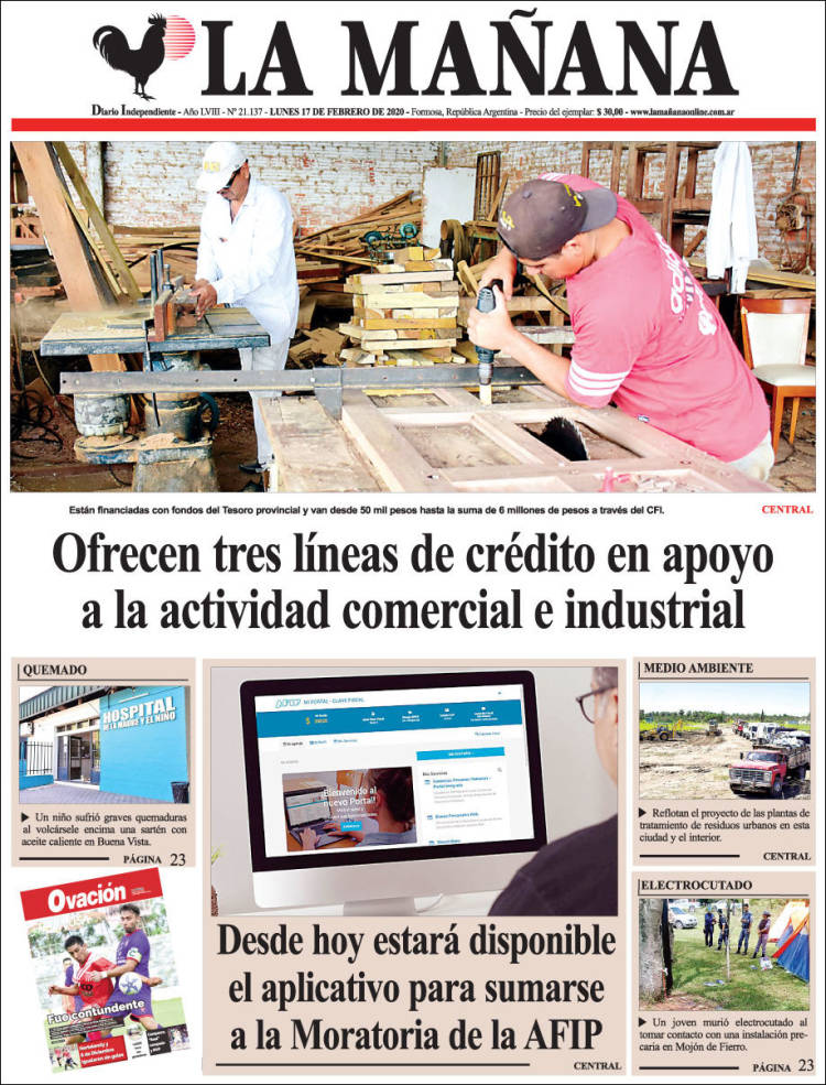 Portada de Diario La Mañana (Argentina)