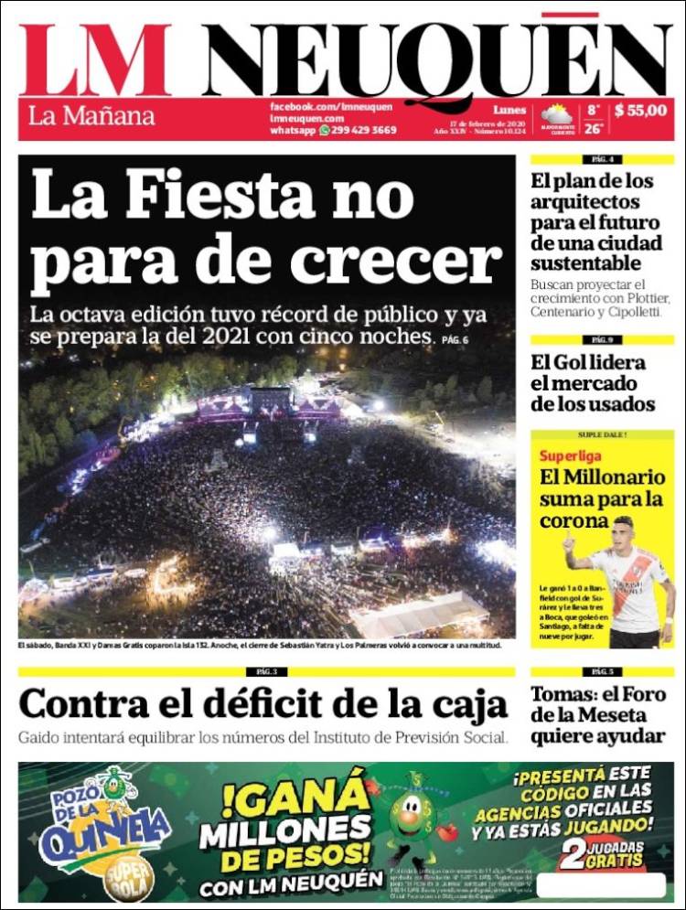Portada de La Mañanade Neuquén (Argentina)