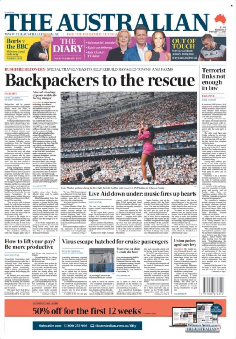 Portada de The Australian (Australia)