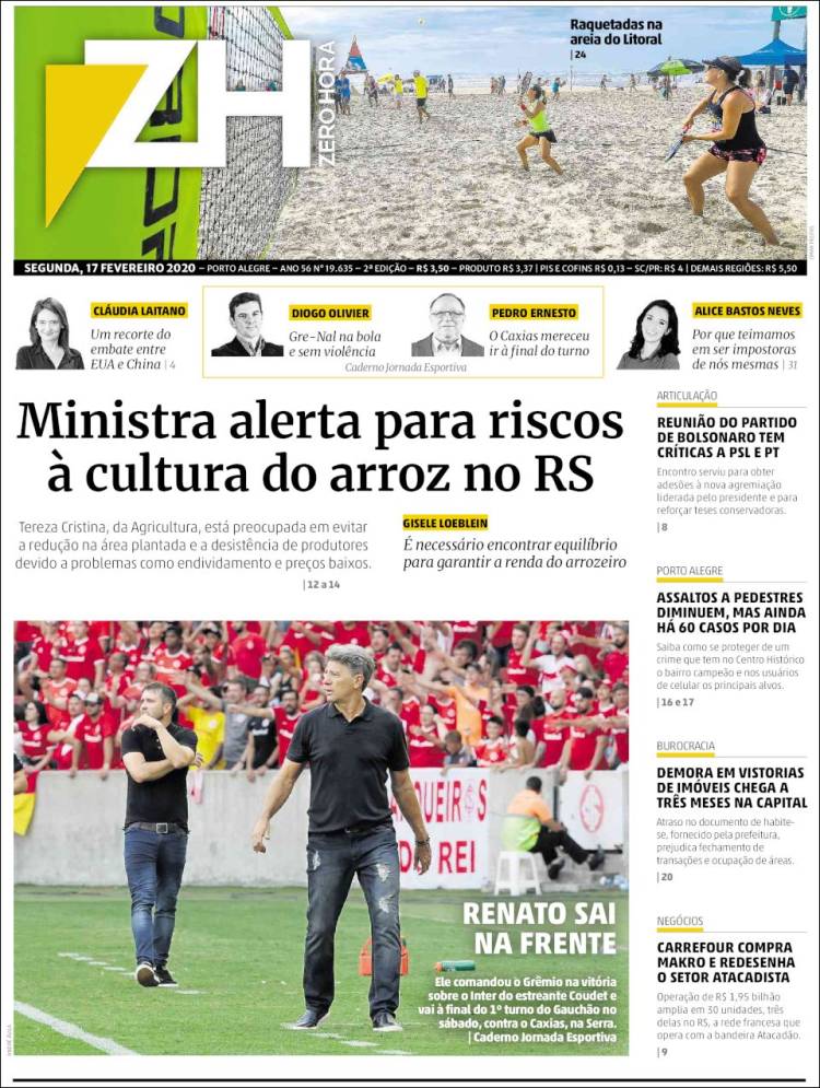 Portada de Zero Hora (Brasil)