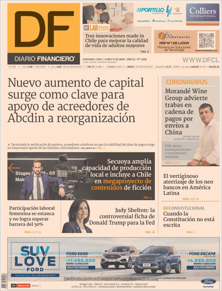 Portada de Diario Financiero (Chile)