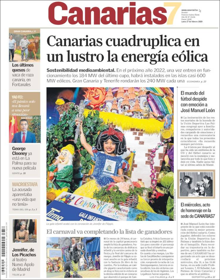 Portada de Canarias 7 (Espa&ntilde;a)